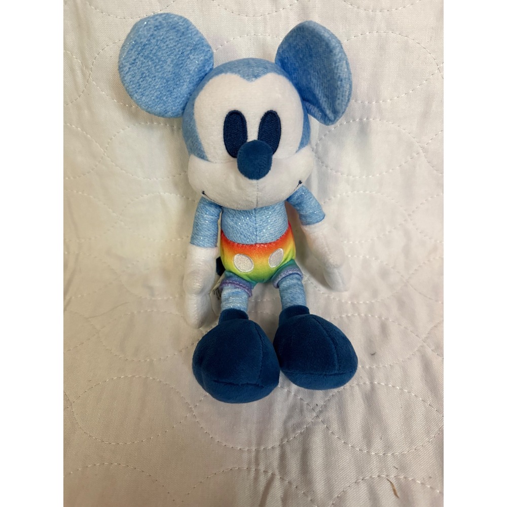Disney Rainbow Collection Mickey Mouse Blue Glitter Plush 9 Inch Just Play